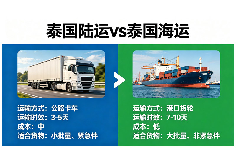 发货泰国，怎么选才不踩坑？泰国海运VS泰国陆运成本时效硬核大PK